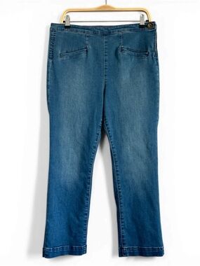 Pilcro Mid-Blue Straight-Leg Stretch Jeans